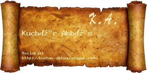 Kuchár Abbás névjegykártya
